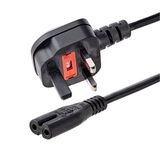 StarTech.com 1 m laptop-voedingskabel - 2 sleuven voor UK - BS-1363 naar C7 voedingskabel