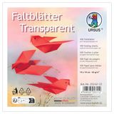 Ursus 2536122 - Vouwbladen transparant rood, 42 g/m², 100 vouwbladen 14 x 14 cm, effen gekleurd