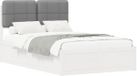 vidaXL Bedframe with Upholstered Headboard Light Grey 120 x 190 cm