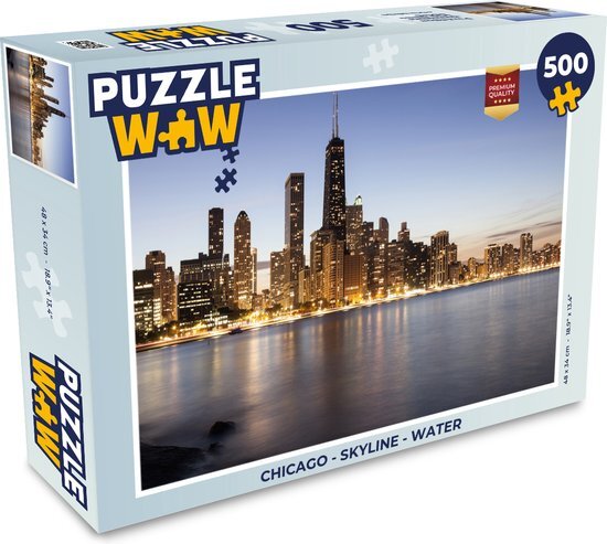 MuchoWow Puzzel Chicago - Skyline - Water - Legpuzzel - Puzzel 500 stukjes