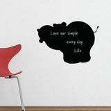 Ambiance Sticker Schoolbordsticker - uitwisbare zelfklevende muurstickers - HIPPOTO SILHOUETTE - 75 x 110 cm