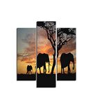 Homemania Wandfoto, olifant, 3-delig, dieren, woonkamer, slaapkamer, meerkleurig, 57 x 0,3 x 60 cm, HM203MDF240, MDF