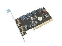 KALEA-INFORMATIQUE PCI SATA-controllerkaart met 4 poorten. PCI 32 bits met Silicon Image SIL 3124-chipset, Raid 0 1 5