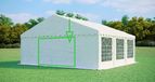 Ambitent Party tent end wall with narrow zipper entrance - 6m wide, 2m high, white PVC