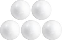 Merkloos Piepschuim bollen/ballen - 5x - D8 cm - wit - Kerstballen maken - Knutselen hobby materialen