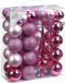 Inge-glas Inge's Christmas Decor Gmbh 47x Roze kunststof kerstballen 4-6 cm mat/glans met piek
