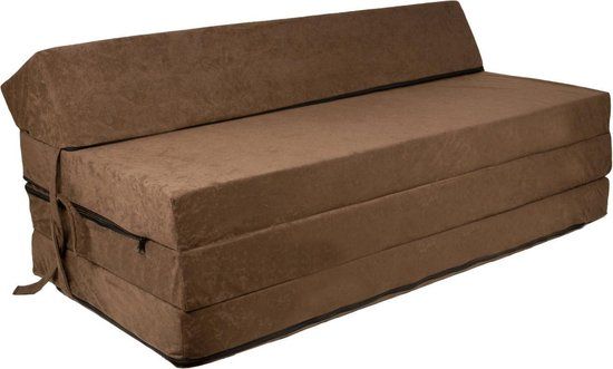 Viking Choice Opvouwbaar matras met hoofdkussen - Lichtbruin - 200cm x 120cm x 10cm - Wasbare hoes