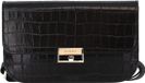 DECADENT Leren Schoudertas Koppeling Tara Belt Bag Croco Black Zwart