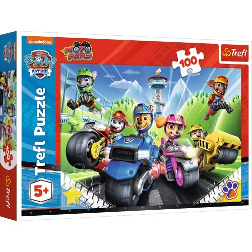 Trefl - Paw Patrol Op Motoren 100 Elementen Puzzel - Paw Patrol - Met Hoge Kwaliteitsafdruk Voor Kinderen Vanaf 5 Jaar