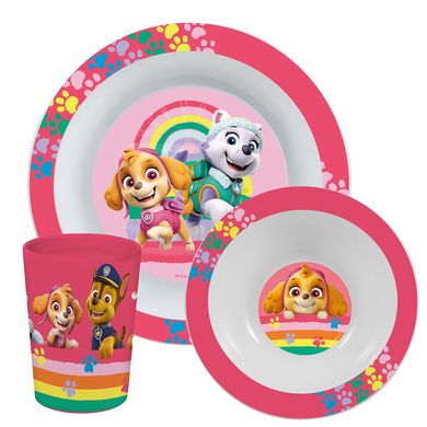 p:os Ontbijtset Paw Patrol, Meisje, 3st.