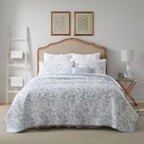 Laura Ashley Home - Amberley Collectie - Luxe Ultra Zachte Dekbedset, Comfortabel en Stijlvol, Seizoenen, Queen, Spa Blauw