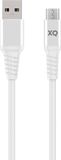 XQISIT Extra Sterk Geweven Micro-USB naar USB-A kabel - Wit 200 cm