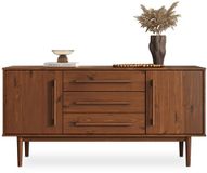 IDIMEX Sideboard TECCA 145 cm met 2 deuren en 3 lades - afwerking in kastanje