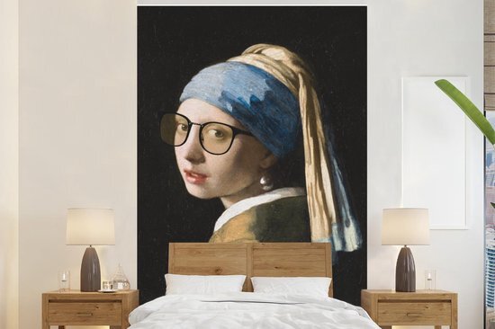 Nr1Wallpaper Behang - Fotobehang Meisje met de parel - Johannes Vermeer - Bril - Breedte 195 cm x hoogte 300 cm