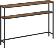 Songmics Table d'appoint - Table de chevet - Table de buffet - 20 x 120 x 80 cm (P x L x H) - 2 étagères - Marron vintage/Noir encre