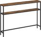Songmics Table d'appoint - Table de chevet - Table de buffet - 20 x 120 x 80 cm (P x L x H) - 2 étagères - Marron vintage/Noir encre