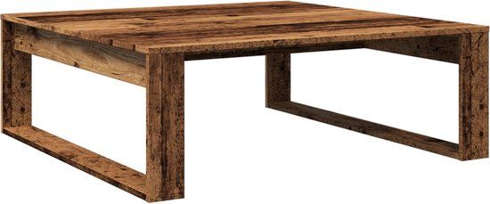 vidaXL Salontafel 100x100x35 cm bewerkt hout oud houtkleurig
