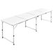 VidaXL Table de camping pliable et réglable 240x60 cm aluminium