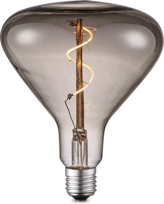Home Sweet Home Edison Vintage E27 LED filament lichtbron Flex - Rook - 14/14/16cm - Spiraal - Retro LED lamp - Dimbaar - 3W 80lm 1800K - warm