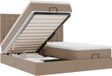 vidaXL Bed poef met matrassen en LED's 180x200cm kunstleer Cappuccino