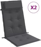 vidaXL Stoelkussens 2 st hoge rug oxford stof antracietkleurig