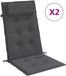 vidaXL Stoelkussens 2 st hoge rug oxford stof antracietkleurig