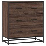 vidaXL Dressoir - 68x35x76 cm - Bewerkt Hout en Metaal - Bruin Eikenkleur