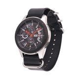 DrPhone HeritageOne – 20mm Leren Horlogeband - Premium Rundleer – Vintage Horlogeband met Zilveren Gesp - Zwart