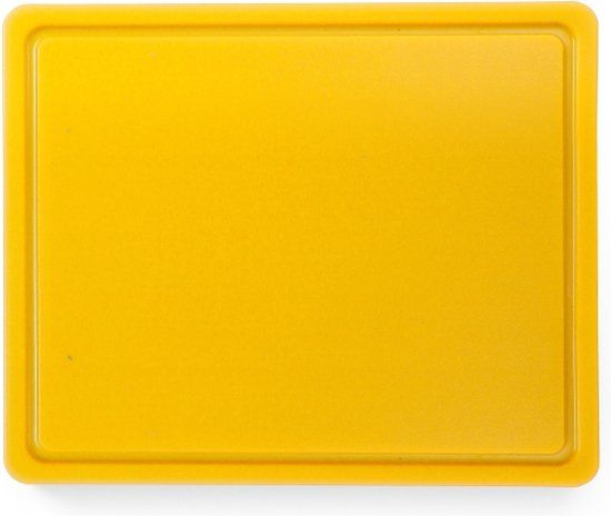Hendi Snijplank met sapgeul - Geel (gevogelte) - HACCP 32,5x26,5 cm