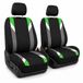 FH Group Stoffen autostoelhoezen voor passagiersstoelen met lage rugleuning en afneembare hoofdsteun, compatibel met airbag, universele pasvorm, voor SUV, sedan en bestelwagens, groen