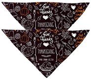 VAPOKF 2 Pack Hond Bandana Thanksgiving Voedsel Kalkoen Pompoen Doodles Huisdier Slabbetjes Hond Sjaal Hoofddoek Wasbare Bandana's Accessoires