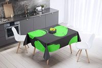 Bonamaison Tafelkleed, Anti-Mold, Sneldrogend, Waterdicht, 100% Polyester Tafellaken, Neon groene rook, 140 x 140 Cm
