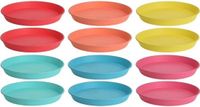 Koopman International 12x assiettes colorées plastique 23 cm