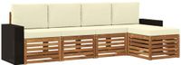 vidaXL - Acacia Hout Loungeset Bank 5-Zits Natuurlijk en Crème