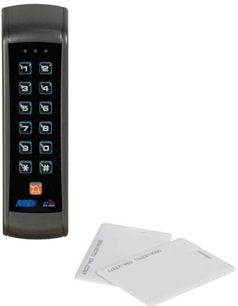 Velleman Weerbestendig, stand-alone en verticaal te monteren keypad. Een multifunctioneel toetsenblok en proximity EM-kaartlezer in ??n