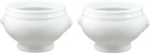 Cosy & Trendy Leeuwenkop Soepkommen - Set van 2 - Wit Porselein - 12 cm Diameter