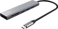 Trust Halyx - USB-C Hub - Card Reader - Aluminium - Zilver