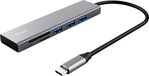 Trust Halyx - USB-C Hub - Card Reader - Aluminium - Zilver