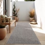 Paco Home Vloerkleed In-& Outdoor Balkon Terras Keukenvloerkleed Eenkleurig Gemêleerd Patroon 60x100 cm Grijs
