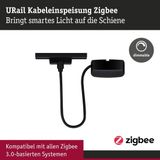 Paulmann 95672 URail Zigbee 3.0 voedingskabel, 1 m, max. 100 W, matzwart