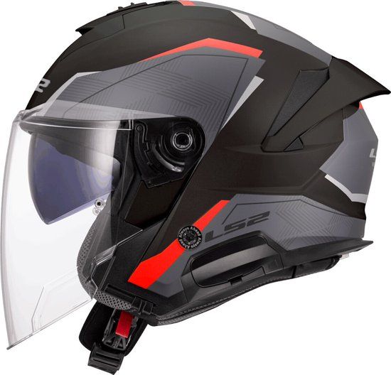 LS2 OF618 Verso II Air Jethelm Zwart/Rood