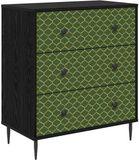 vidaXL Ladekast GELEEN Smaragd geometrische print 66 x 36,5 x 76 cm