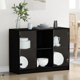 vidaXL Dressoir Zwart Eiken 100 x 37 x 75.5 cm