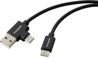 Renkforce RF-7116120 USB-kabel USB 2.0 USB-C stekker, USB-A stekker 1.00 m Zwart