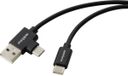 Renkforce RF-7116120 USB-kabel USB 2.0 USB-C stekker, USB-A stekker 1.00 m Zwart