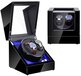 Olvy Time - Luxe Watchwinder voor 2 Horloges - Zwart - MDF