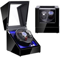 Olvy Time - Luxe Watchwinder voor 2 Horloges - Zwart - MDF