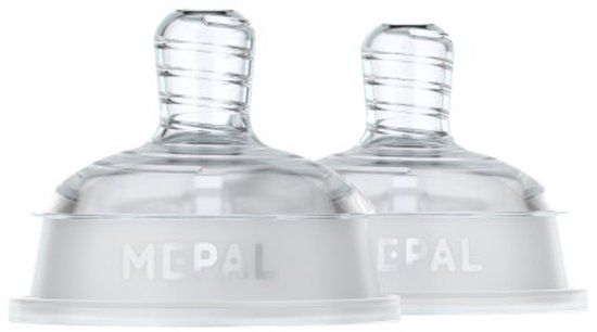 Mepal Mio Set flesspeen 2-delig fast - Anti-koliek - Spiraalontwerp voorkomt verstopping - Siliconen van medische kwaliteit - Helder