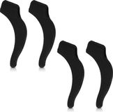 kwmobile Anti-slip Houder voor Brilhanger Set - 4x XL Oorhanger Silicone Haken voor Bril - Sport Oorhanger Haken Zwart