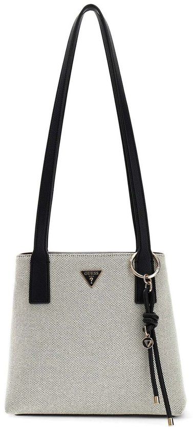 GUESS Alice Small Tote Schoudertas Natural / Black crème